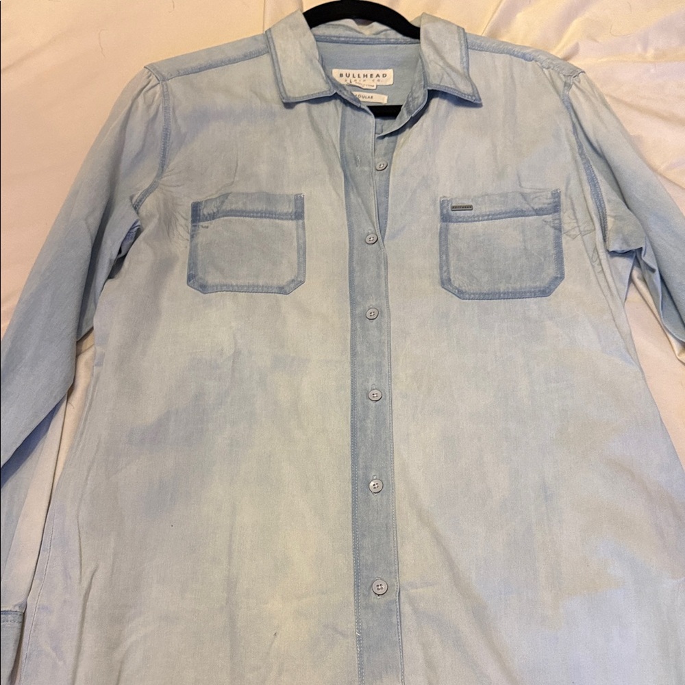 Bullhead Light Blue Casual Button Down Shirt